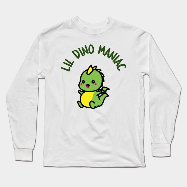 Lil Dino Maniac Cute Dino Long Sleeve T-Shirt by TV Dinners